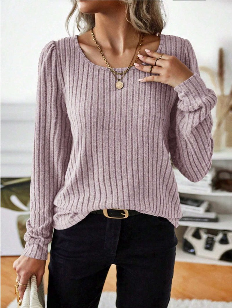 Casua Relaxed-fit Solid-color V-neck Sweater