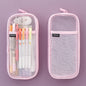 Mesh Pen Case Transparent Solid Color Stationery Storage Bag