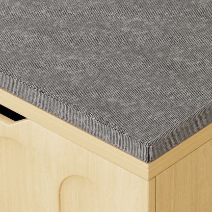 Storage Bench L-Shape 3 Piece MDF Natural Padded Seat 63x63x19 In 360 LB