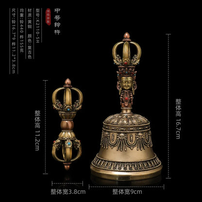 Nepalese craftsmanship Modern Tibetan pure copper three-color five-stranded diamond