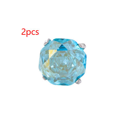 High-end, Brilliantly Reflective Octagonal Millennium Rose-cut Cubic Zirconia Stud Earrings