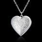 New Silver Carved Design Love Necklace Personalized Heart-shaped Photo Frame Necklace For Women Jewelry For Valentine's Day