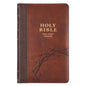 KJV Bible Deluxe Gift W/Zipper Faux Leather Amazing Grace, Brown Two-Tone Isa. 53:5 - Leather