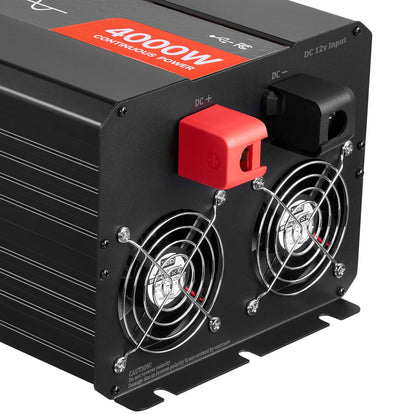 4000W Pure Sine Wave Power Inverter, 12V to 120V, LCD, USB, for RV Truck