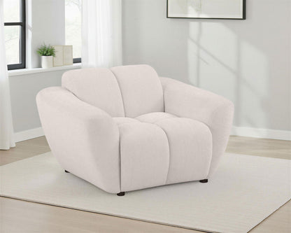 Destino Chenille Upholstered Splayed Arm Accent Chair Greige