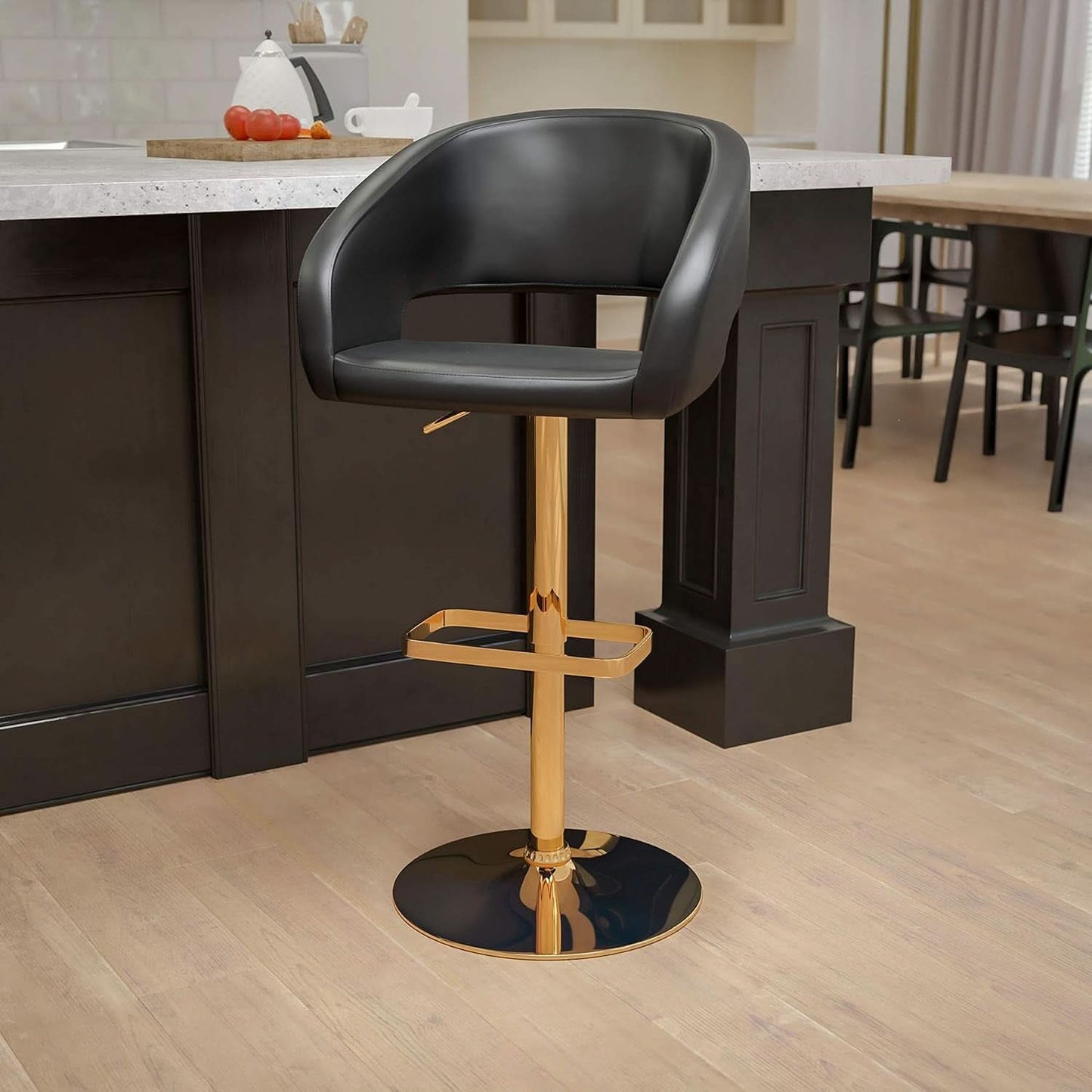 Contemporary Adjustable Height Barstool With Stylish Footrest