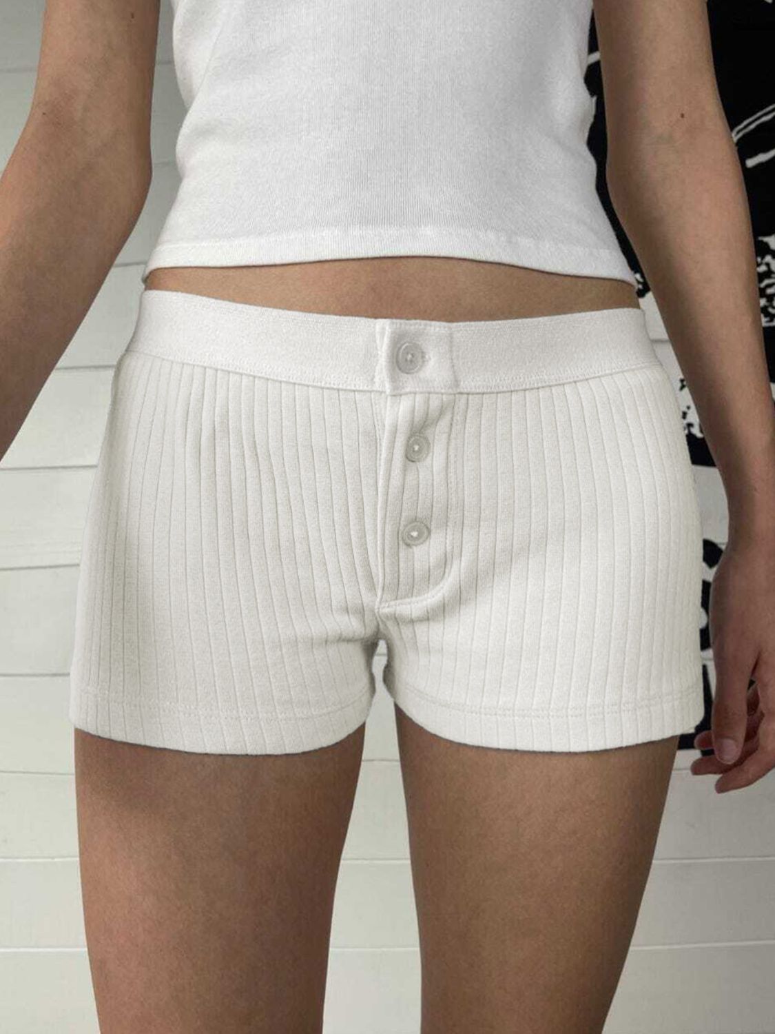 Devine Button Detail Shorts