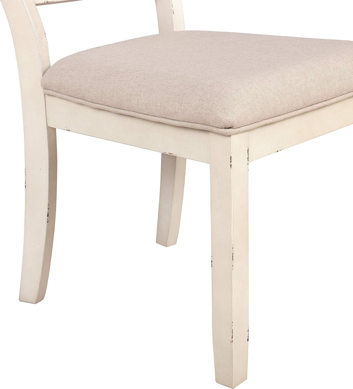 Prato Wood Cross Back Dining Chairs Antique White Tan