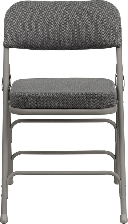 Gray Metal Folding Event Chairs With Cushioned Seats Set Of 2