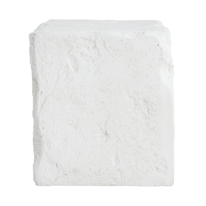 Outdoor Side Table Square MGO White Cave Texture 16.5x17.85in
