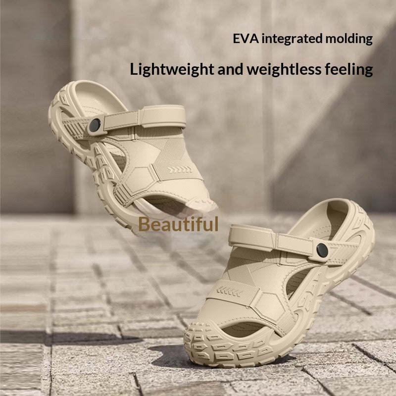 Summer Outdoor Non-slip Soft-soled Closed-toe Half-slippers