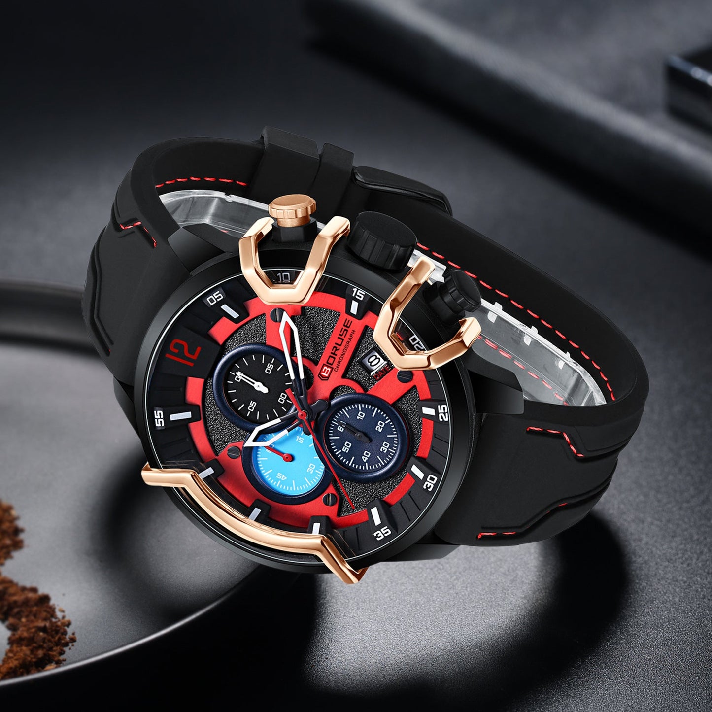 Multifunctional Waterproof Mens Luminous Quartz Watch