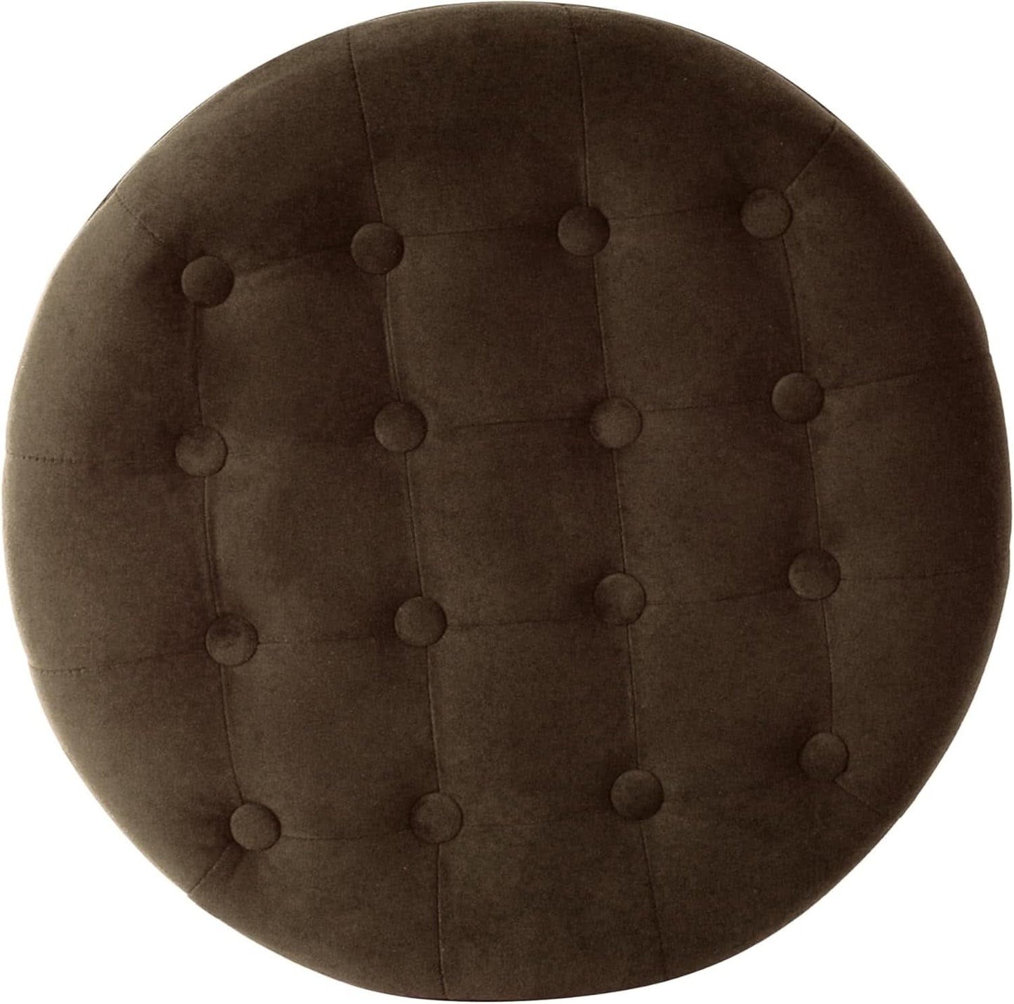 Brown Velvet Upholstered Ottoman With Concealed Storage