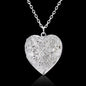 New Silver Carved Design Love Necklace Personalized Heart-shaped Photo Frame Necklace For Women Jewelry For Valentine's Day