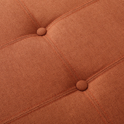 Tufted Button Storage Ottoman Bench with Hinged Lid and Solid Wood Legs