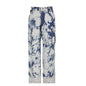 Washed Tie-dye Pocket Stitching High Waist Straight Jeans