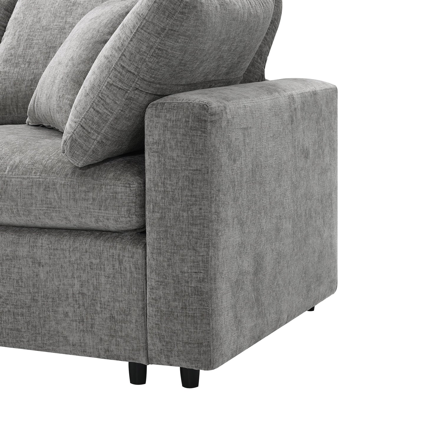 6-Seat U-Shape Modular Sofa with Ottoman, 130