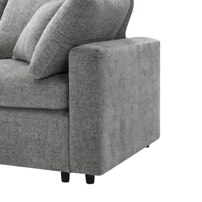 6-Seat U-Shape Modular Sofa with Ottoman, 130