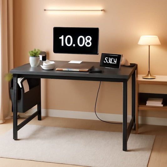 39 Inch Computer Desk With Built In Power Outlet And USB Charging Ports