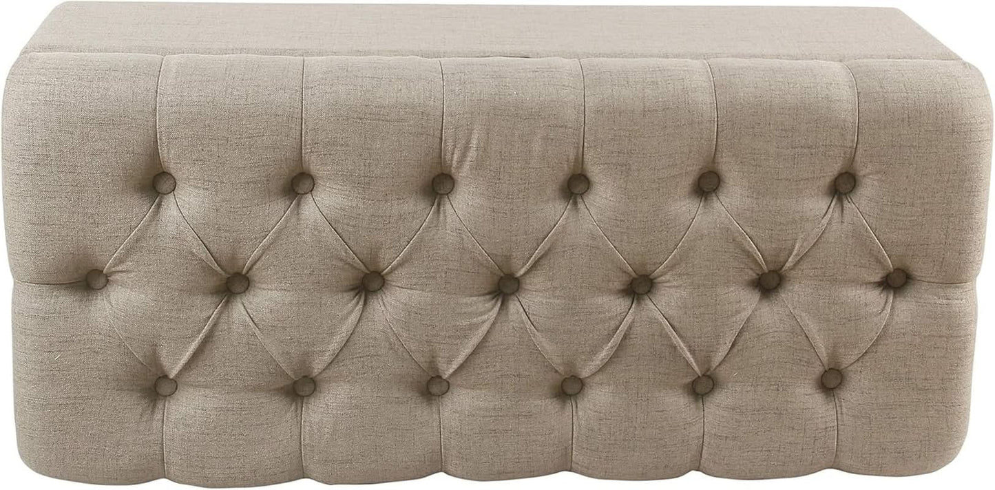 Tufted ExtraLarge Storage Ottoman Bench Hinged Lid