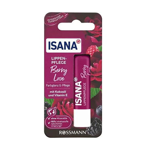 Isana Lip Balm - Berry Love, Natural Moisturizer for Dry Lips, Vegan & Dermatologically Tested