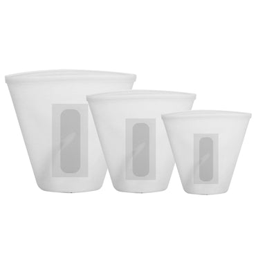 3Pcs Silicone Food Storage Bags Reusable Leakproof Food Container Set with 3 Seals Microwave Dishwasher Safe Environment Friendly 8.5Oz/17Oz/25.4Oz