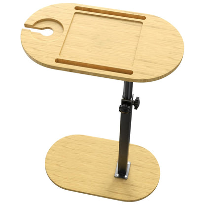 C-Shaped Bathtub Tray Table With Adjustable Height 360¡ Rotatable Desktop Freestanding Bath Caddy Against Wall Couch Bed Sofa Side Table