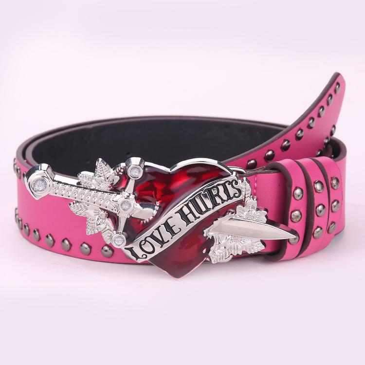 One Sword Piercing The Heart Big Head Belt Buckle Personality Spicy Girl
