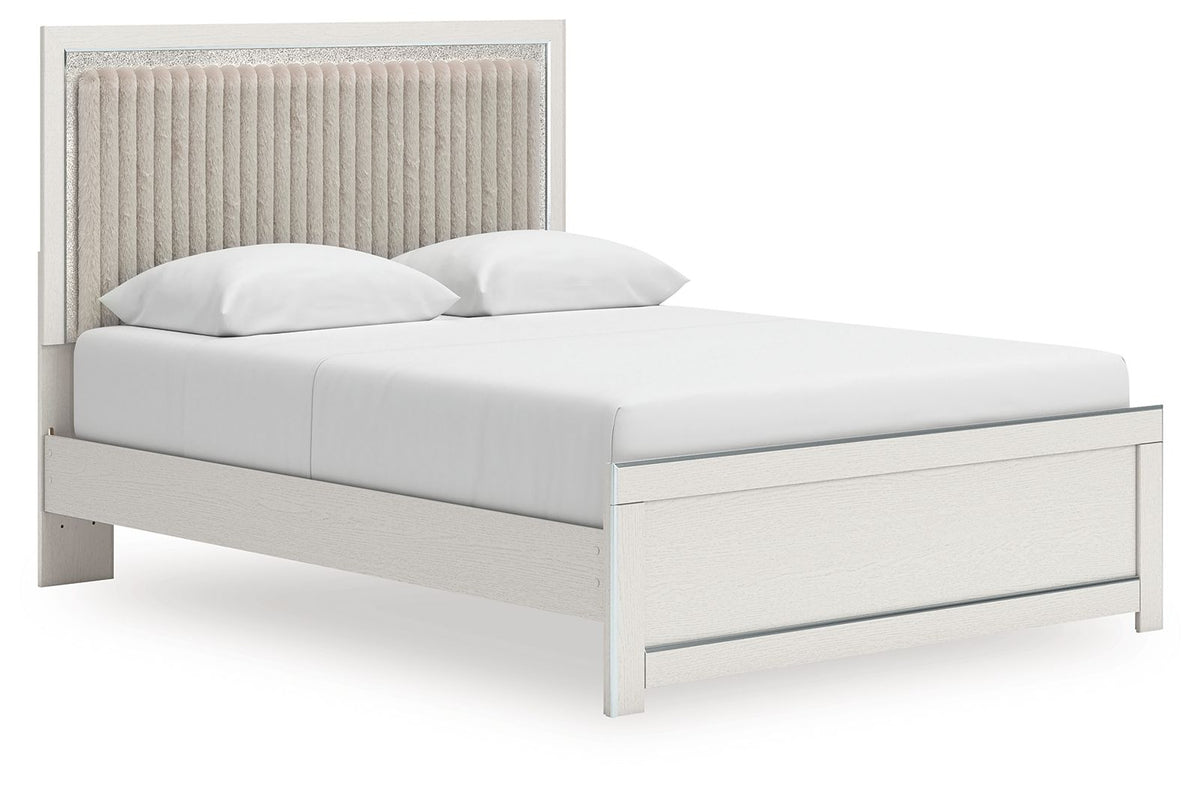 Zuraleus - Upholstered Panel Platform Bed With Roll Slats