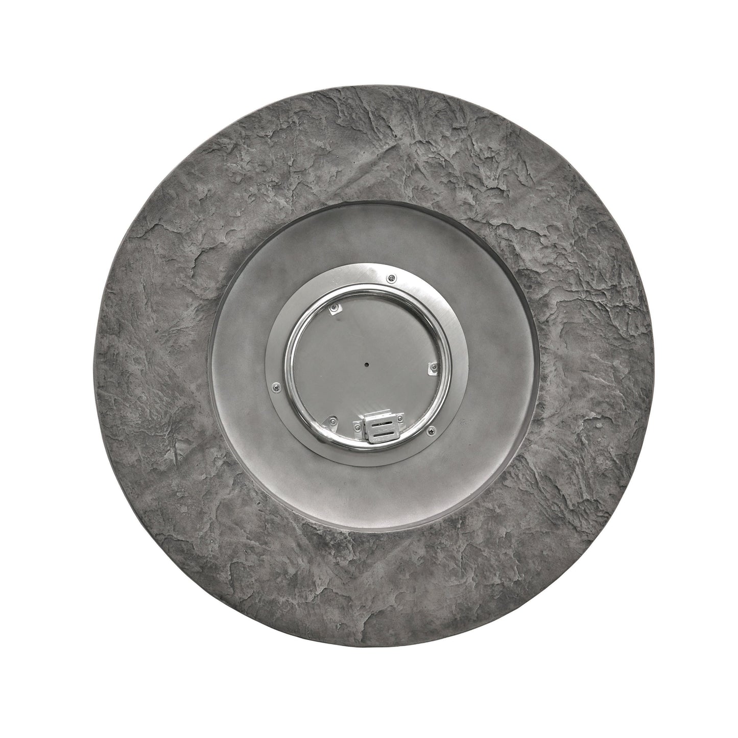 Transitional Outdoor 32 Inch Round MGO Propane Fire Pit Table, Stone Gray