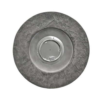 Transitional Outdoor 32 Inch Round MGO Propane Fire Pit Table, Stone Gray
