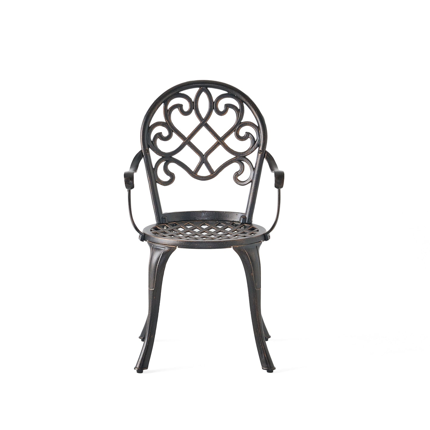 Outdoor Bistro Set Cast Aluminum Copper 3 Piece Ice Bucket Table 2 Chairs