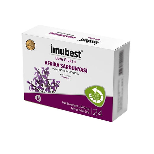 _mubest Immune Support Dietary Supplement Lozenges - Boosts Immunity with Beta Glucan, African Geranium Extract & Vitamin C - 24 Pastilles