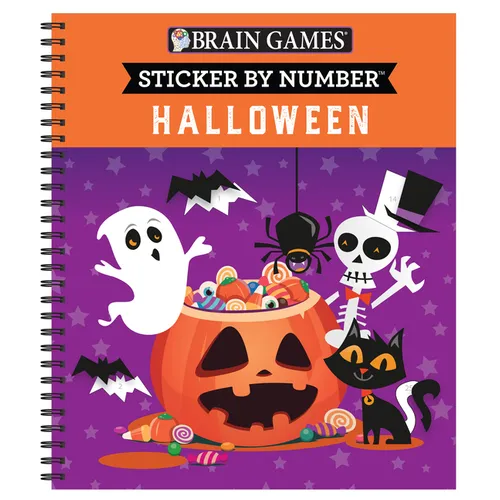 Brain Games - Sticker by Number: Halloween: Volume 1 - Spiral