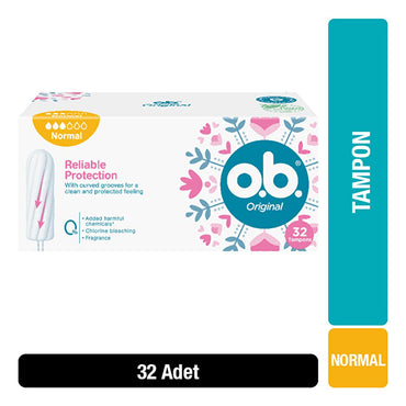 O.B Original Normal Tampon - Reliable Menstrual Hygiene for Normal to Heavy Flow Days