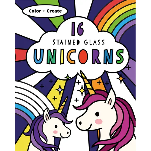 Stained Glass Coloring Unicorns - Paperback