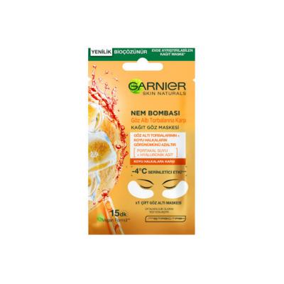 Garnier Eye Mask for Dark Circles & Puffiness - Hydrating Hyaluronic Acid & Orange Juice, 6g