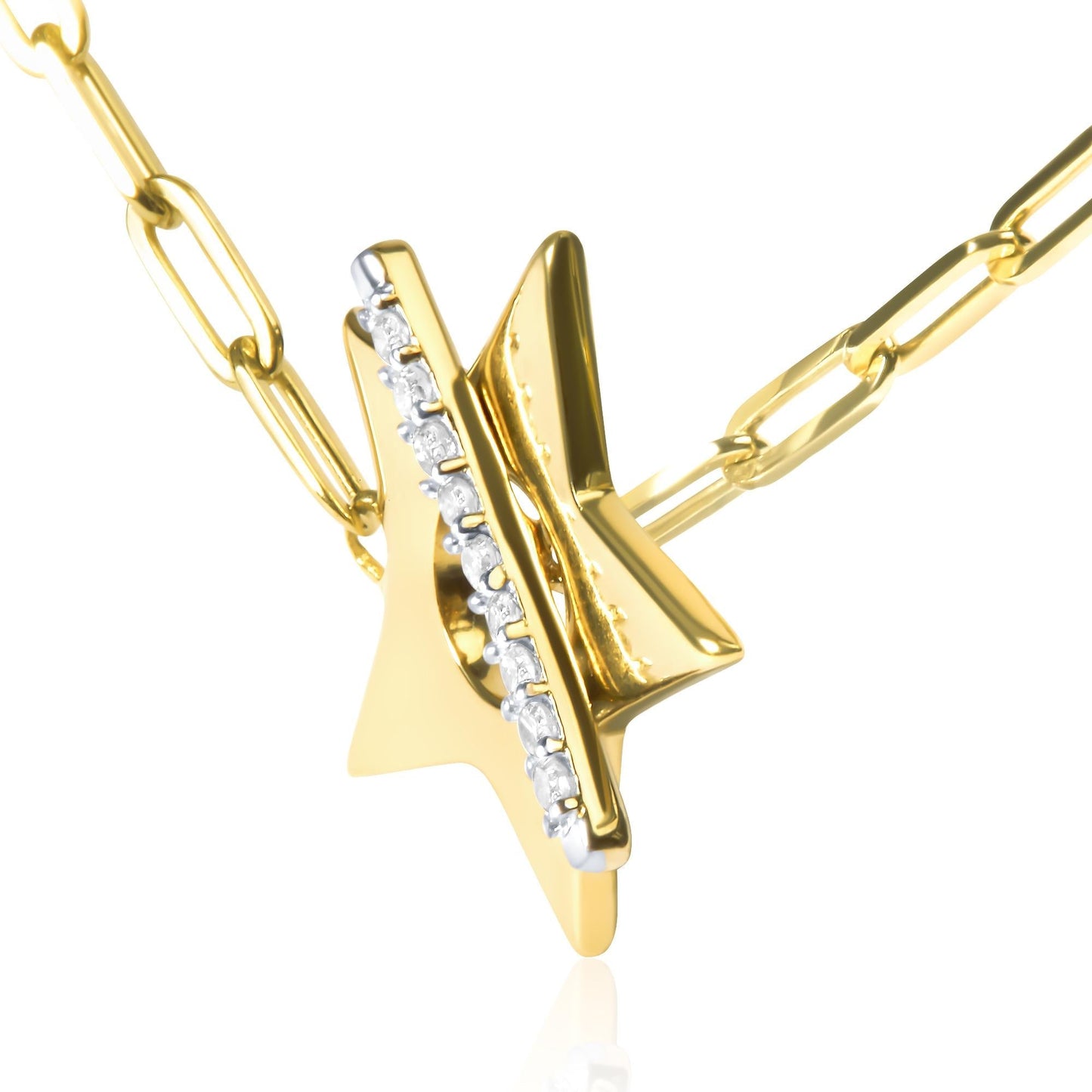 Diamond Star Pendant Necklace in 18K Gold-Plated Sterling Silver