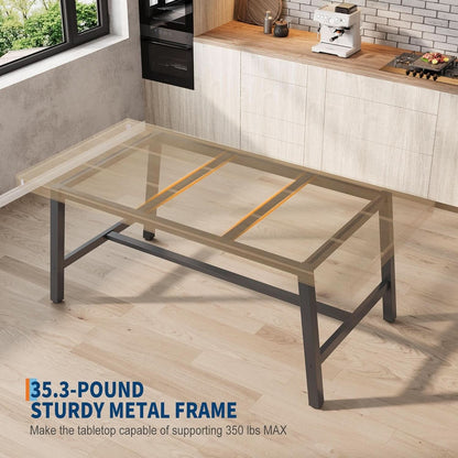 Industrial Dining Table 70.87 Inch Rustic Brown Wood