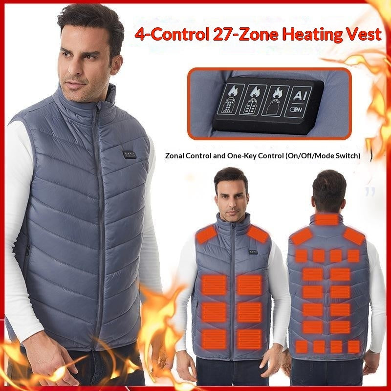 Mens New Winter Electrically Heated Vest
