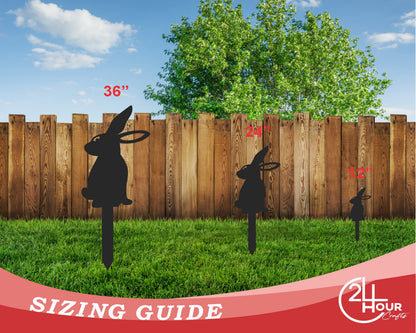Metal Bunny Garden Stakes | Up to 24" | Over 20 Color Options