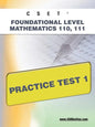 Cset Foundational Level Mathematics 110, 111 Practice Test 1 - Paperback