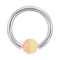 14G 7/16 Two-Tone Pale Yellow and Pink BCR Captive Ring