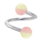 Two-tone Pale Yellow Pink GLOW Spiral Belly Button Ring