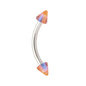 Orange Blue GLITTER UV Curved Barbell Eyebrow Ring