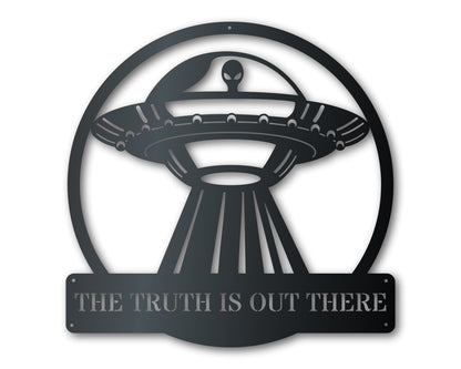 Custom Metal Alien Abduction UFO Wall Art | Halloween | Indoor Outdoor | Up to 36" | Over 20 Color Options