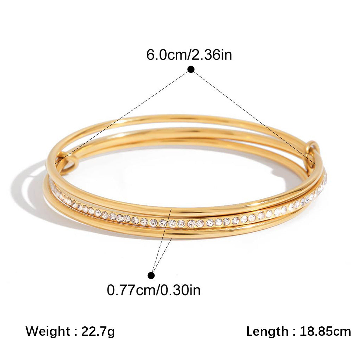 High-end Stainless Steel Zircon Bracelet That Wont Fade