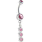 Pink CUBIC ZIRCONIA Basic Bubble Drop Belly Ring