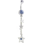 Solar Blue Gem SOARING STAR Chain Drop Dangle Belly Ring
