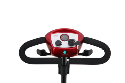 Mobility Scooter 4-Wheel Compact Metal Red 300 LB 10 Mile Rear Suspension